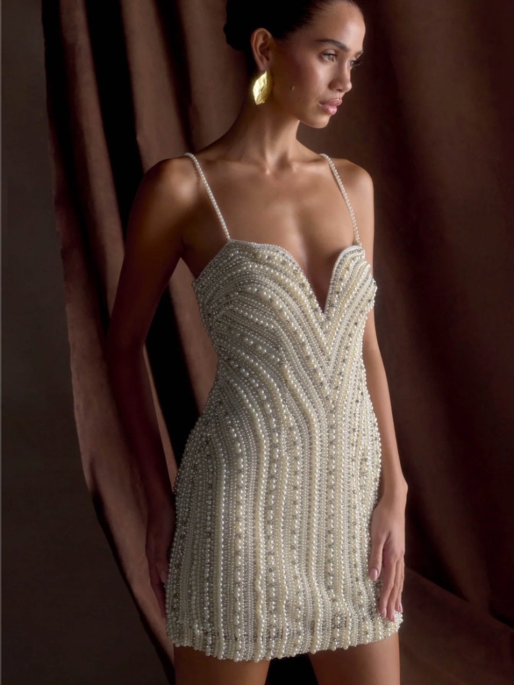 SOLD 🏷️NEW $1200 Naveena Pearl Beaded Mini Dress ✨ Bridal / Bachelorette
